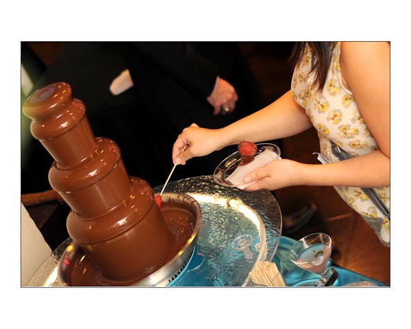 Tasty chocolate fountain by Chocolate Fountains Forever